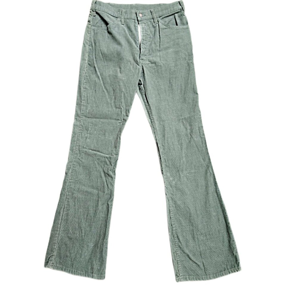 STYLISH LEVI'S GREEN CORDUROY FLARED JEANS 32X32 WIDE LEG HIPSTER JEANS